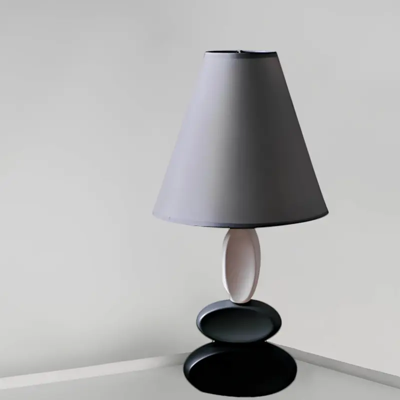 Shinestyle moderne tischleuchte metall stoffschirm 40cm xlumina3