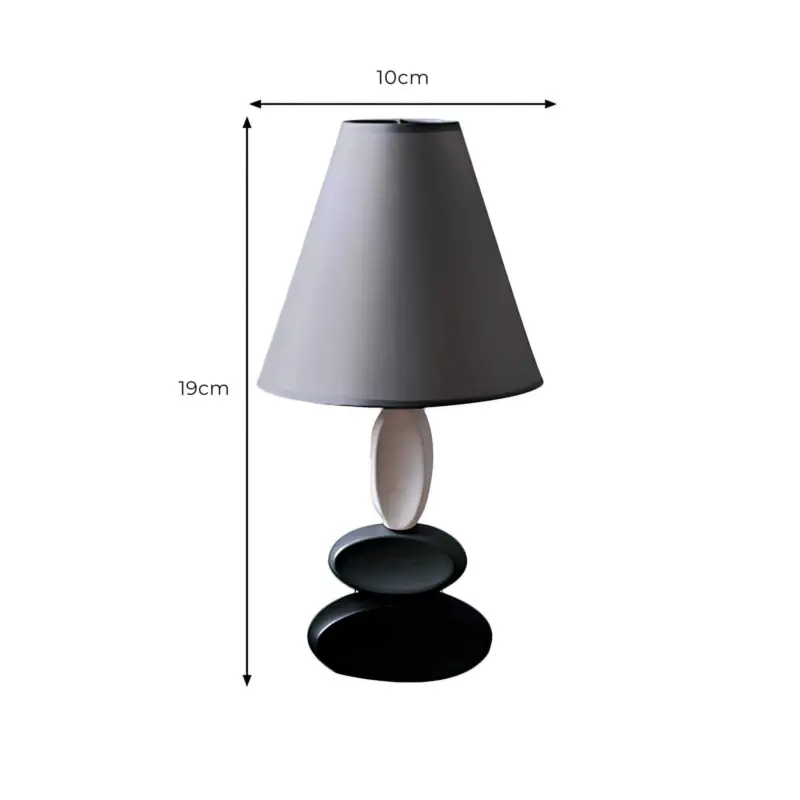 Shinestyle moderne tischleuchte metall stoffschirm 40cm xlumina4