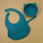 Silicone bear tableware and bibchildrensliving simply house