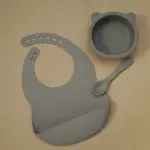 Silicone bear tableware and bibchildrensliving simply house