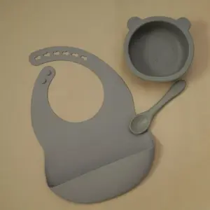 Silicone Bear Tableware and Bib