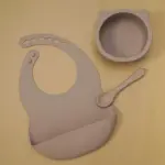 Silicone bear tableware and bibchildrensliving simply house