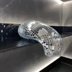 Silver melting disco ball decoration