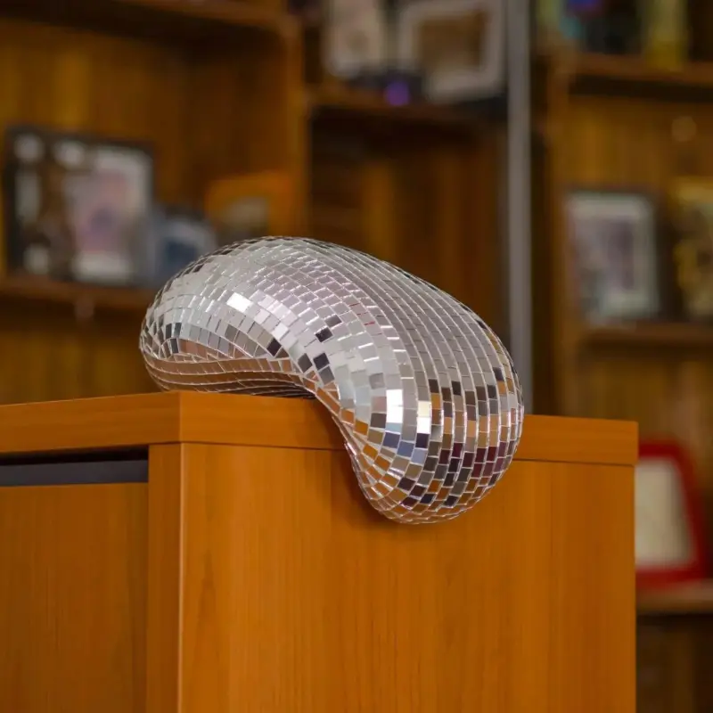 Silver melting disco ball decoration