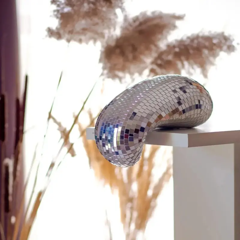 Silver melting disco ball decoration