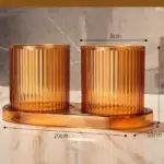 Simple bathroom toothbrush mug tray