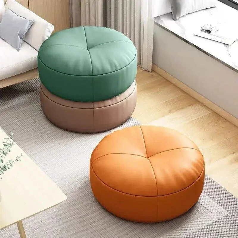 Simple Japanese Style Nappa Leather Floor Cushion 615420