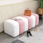 Simple living room velvet leather stool chair seat