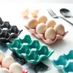 Six grid ceramic egg storage tray