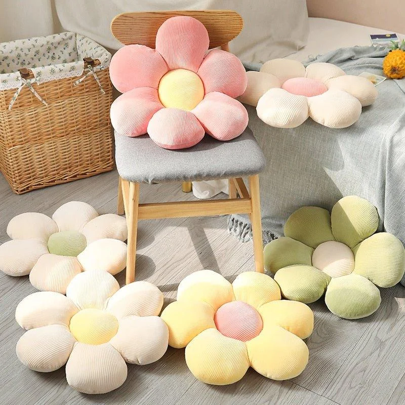 Six Petal Pastel Coloured Flower Cushion 604762