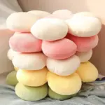 Six petal pastel coloured flower cushion