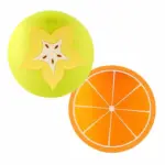 Six piece colourful fruit shape coasters