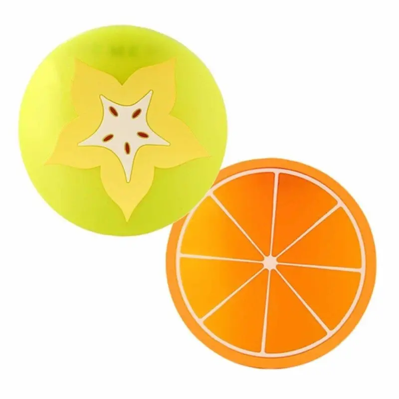 Six piece colourful fruit shape coasters