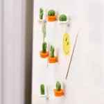 Six piece set of succulent fridge magnets
