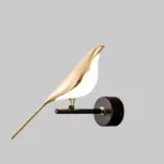 Skandinavische led vogel wandlampe 5W holz warmweiss modernes design xLumina