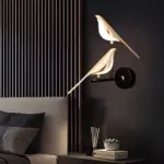 Skandinavische led vogel wandlampe 5W holz warmweiss modernes design xLumina