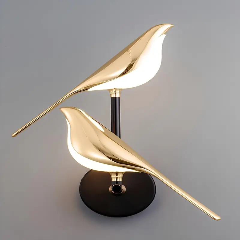 Skandinavische led vogel wandlampe 5W holz warmweiss modernes design xLumina
