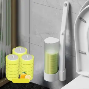 Toilet Wand Kit, Disposable Toilet Cleaning System with 18 Refill Heads