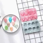 Skull cake mold halloween silicone mold 8 hole for jelly cake ice cube crayon soap halloween party decorations