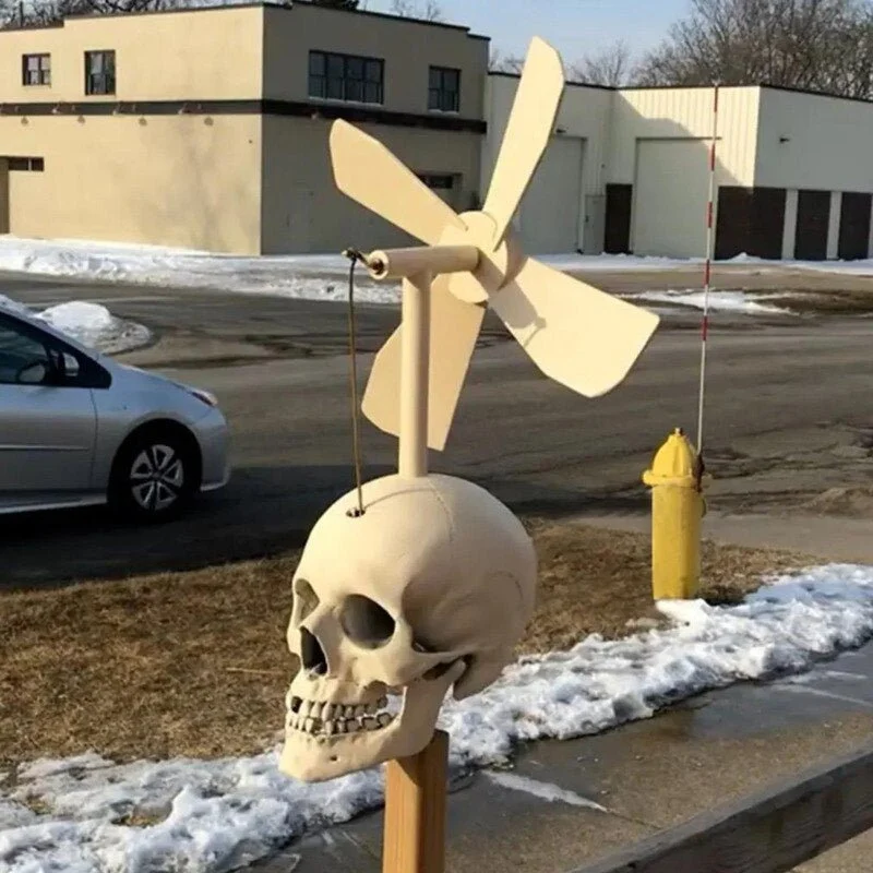 Skull Windmill Halloween Skull Whirligig Wind Spinner Outdoor Decoration 871259