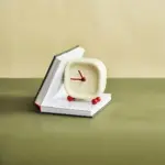 Small minimalist cream desktop clock