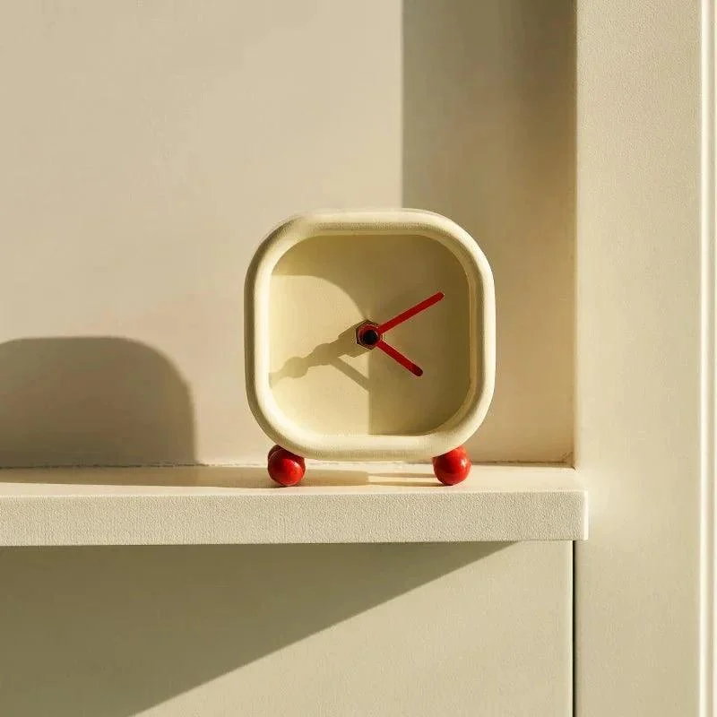 Small Minimalist Cream Desktop Clock 289003