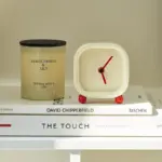 Small minimalist cream desktop clock