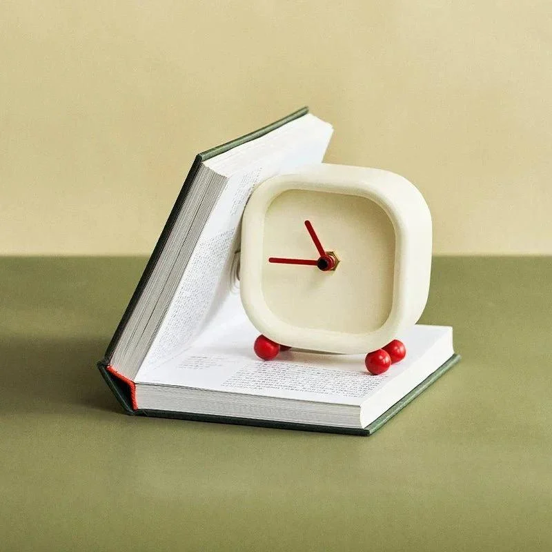 Small Minimalist Cream Desktop Clock 522958