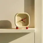 Small minimalist cream desktop clock