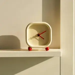Small Minimalist Cream Desktop Clock