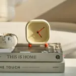 Small minimalist cream desktop clock