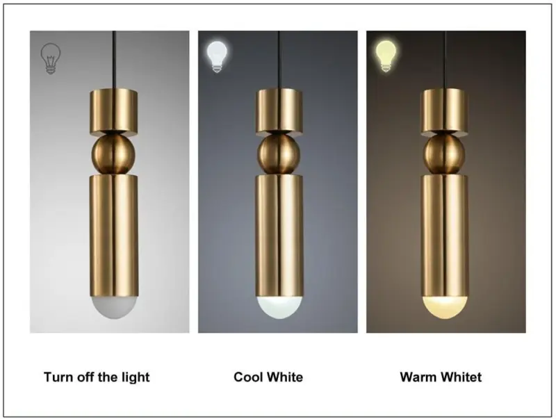 Small pendant ceiling lights silver white gold or black