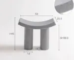 Small plastic minimalist long stool