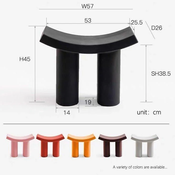 Small Plastic Minimalist Long Stool 124033