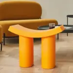 Small plastic minimalist long stool