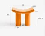 Small plastic minimalist long stool