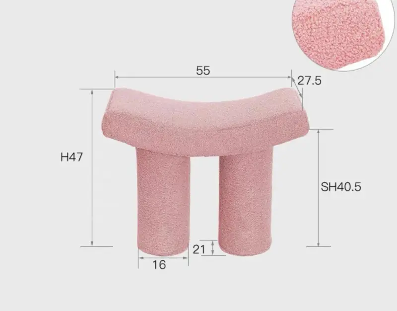 Small plastic minimalist long stool