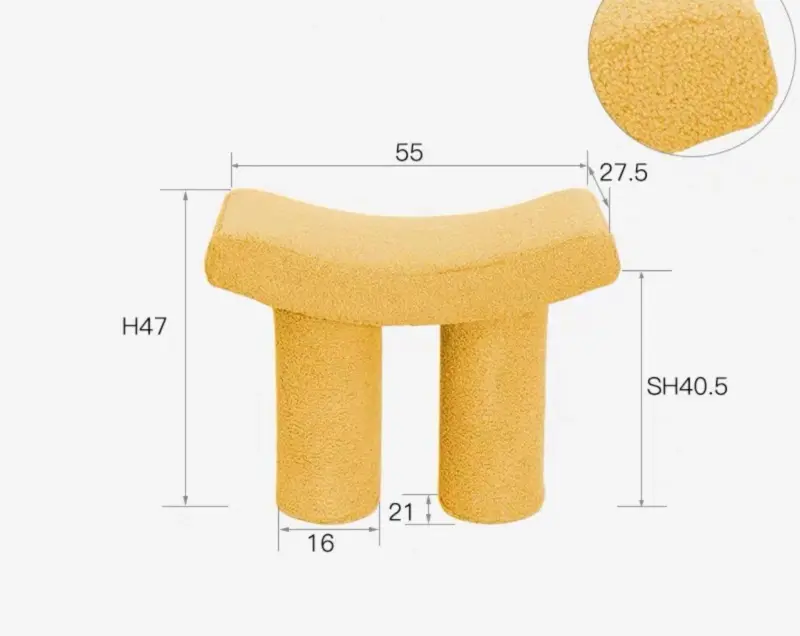 Small plastic minimalist long stool