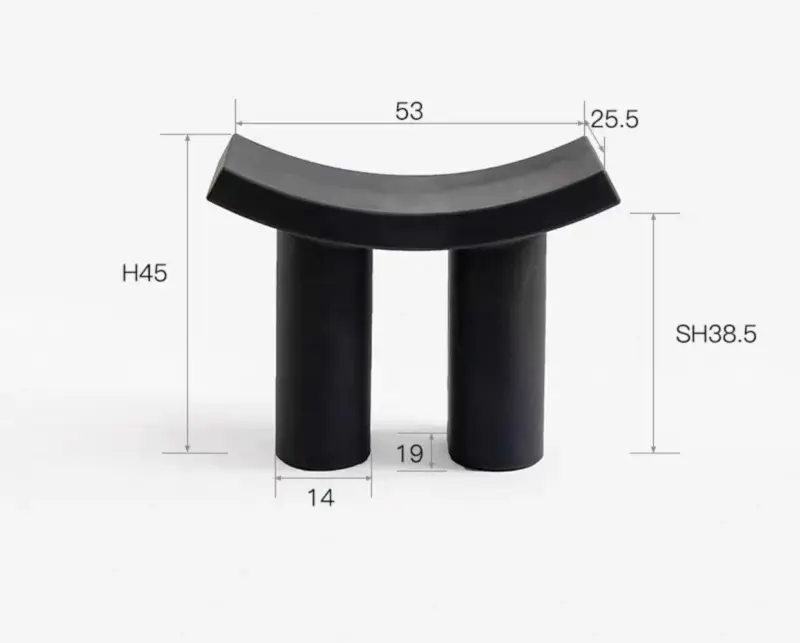 Small plastic minimalist long stool