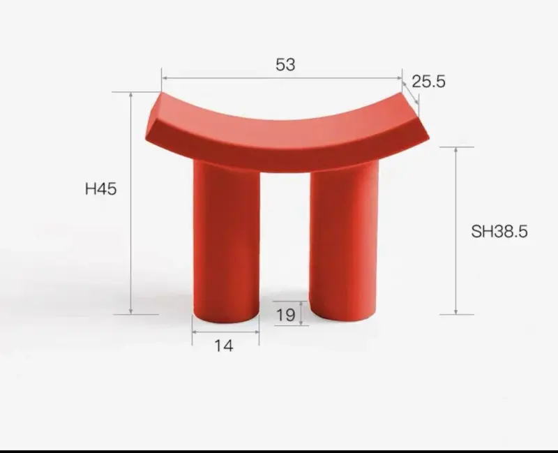 Small plastic minimalist long stool