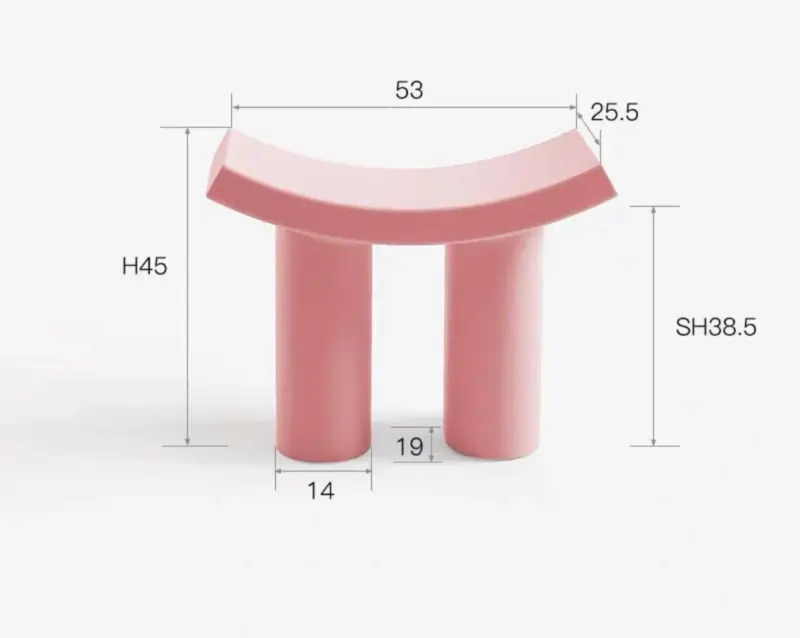 Small plastic minimalist long stool