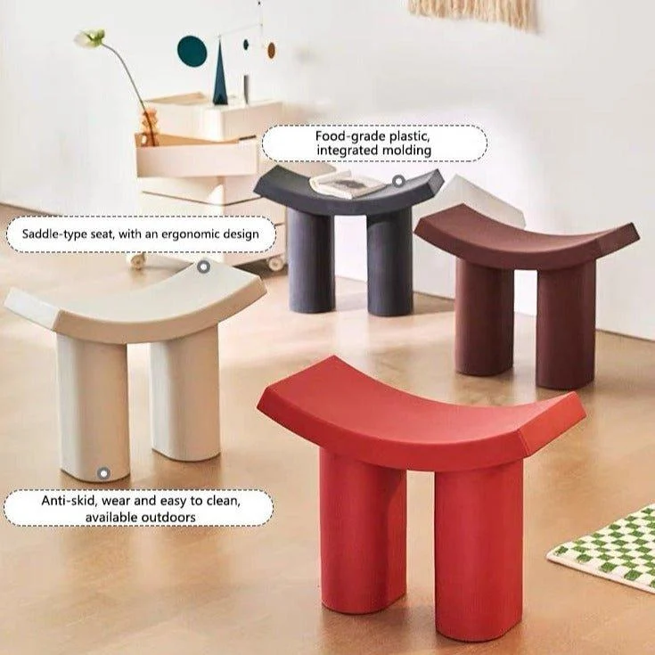 Small Plastic Minimalist Long Stool 998721