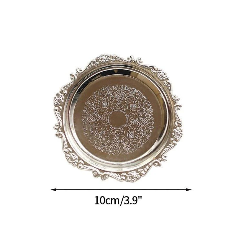 Small Round Metal Or Glass Decorative Tray 465670