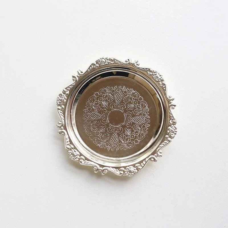 Small Round Metal Or Glass Decorative Tray 706107