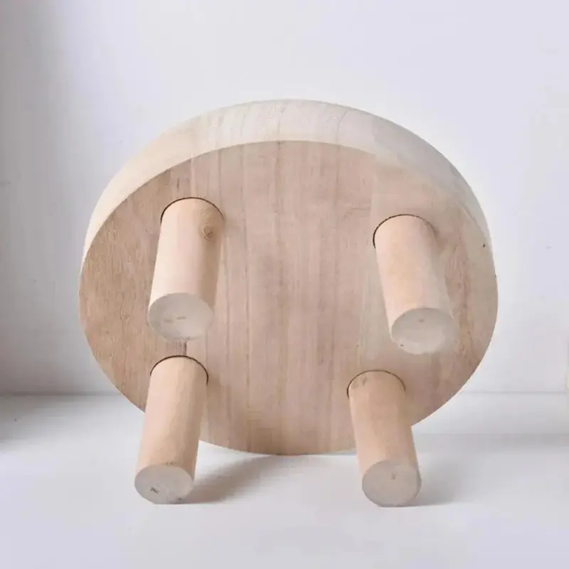 Small round wooden flower pot stand