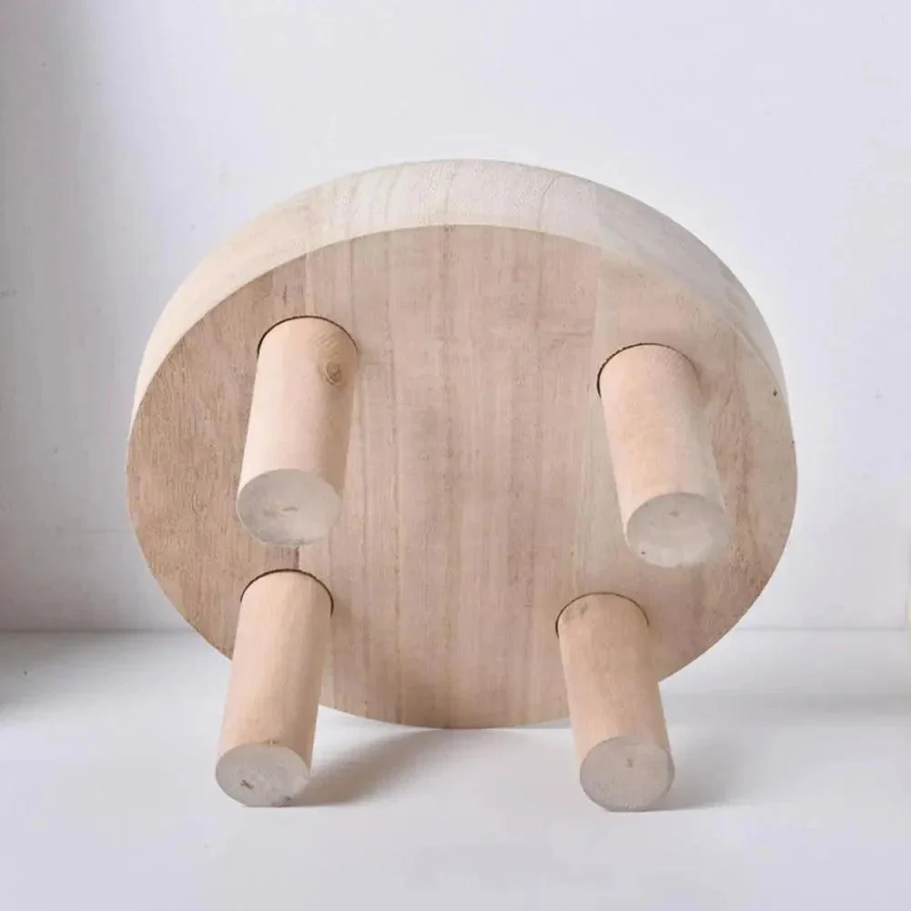 Small Round Wooden Flower Pot Stand 440326