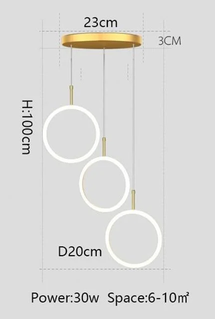 Sofrey Ring Pendant Light Led 1 2 3 Suspended Ceiling Lights 194991