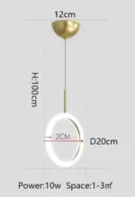 Sofrey ring pendant light led 1 2 3 suspended ceiling lights