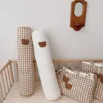 Soft embroidered teddy bear pillow