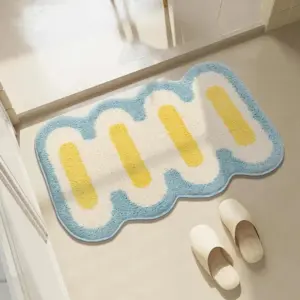 Soft Geometric Design Bathroom Mat